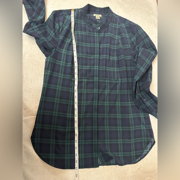 J.Crew Blue Green Plaid Button-Front Blouse – Women’s Size S - Picture 2 of 10